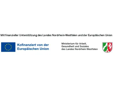 Förderlogo: Mit finanzieller Unterstützung des Landes Nordrhein-Westfalen und der europäischen Union